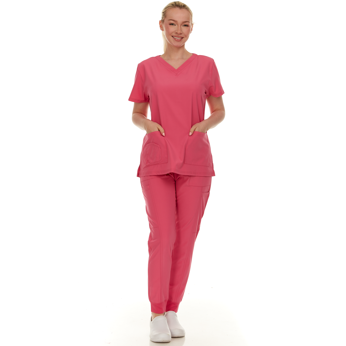 HEAL+WEAR Women’s Scrub Set – 4-Way Stretch - Stretch V-Neck Top & Straight-Leg Pants, Soft, Breathable & Stylish Design for Healthcare Professionals