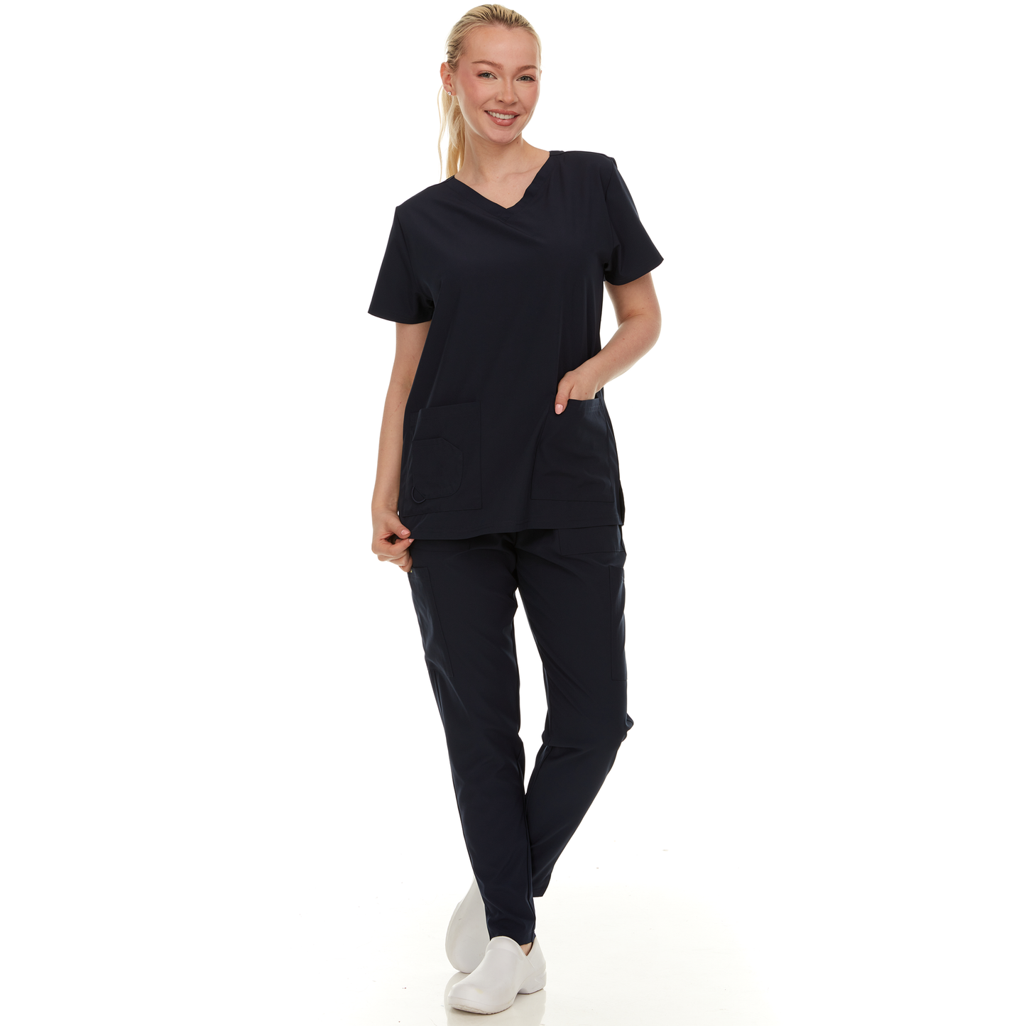 HEAL+WEAR Women’s Scrub Set – 4-Way Stretch - Stretch V-Neck Top & Straight-Leg Pants, Soft, Breathable & Stylish Design for Healthcare Professionals