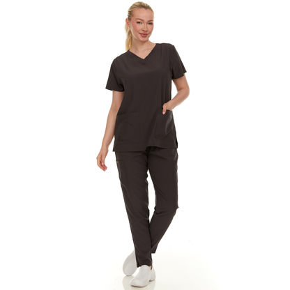 HEAL+WEAR Women’s Scrub Set – 4-Way Stretch - Stretch V-Neck Top & Straight-Leg Pants, Soft, Breathable & Stylish Design for Healthcare Professionals