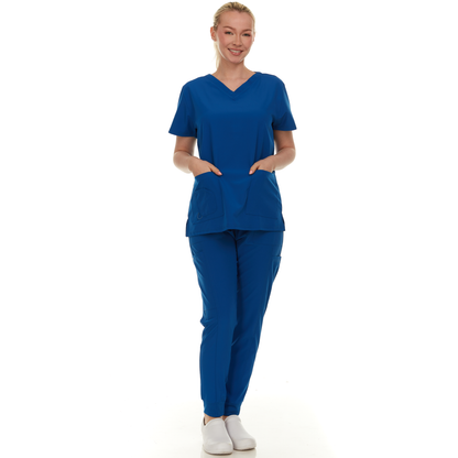 HEAL+WEAR Women’s Scrub Set – 4-Way Stretch - Stretch V-Neck Top & Straight-Leg Pants, Soft, Breathable & Stylish Design for Healthcare Professionals