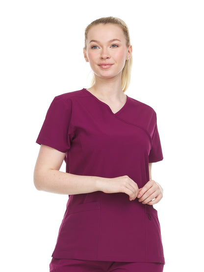 HEAL+WEAR Women’s V-Neck Multi-Pocket Scrub Top | Stretch Comfort Fabric | 4-Way Stretch | Surgical Uniforms | Nurse Beauty Salon Workwear | Clinical Scrubs | Spa Doctor Nursing Clinical Suit
