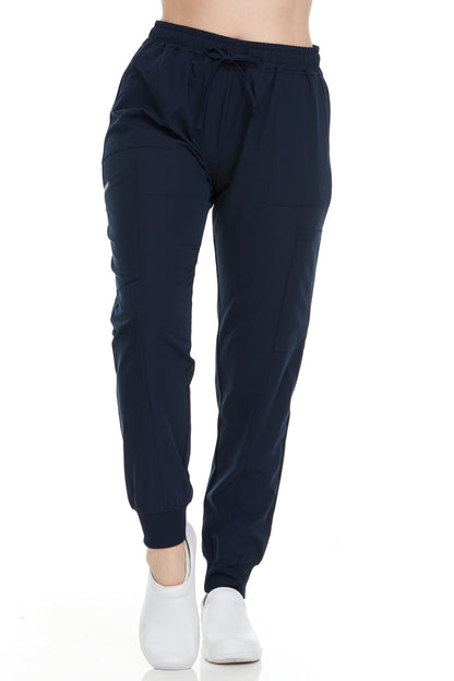 HEAL+WEAR Women’s Cargo Scrub Jogger Pants  – 4-Way Stretch, Elastic Waist, 6 Pockets, Wrinkle-Resistant