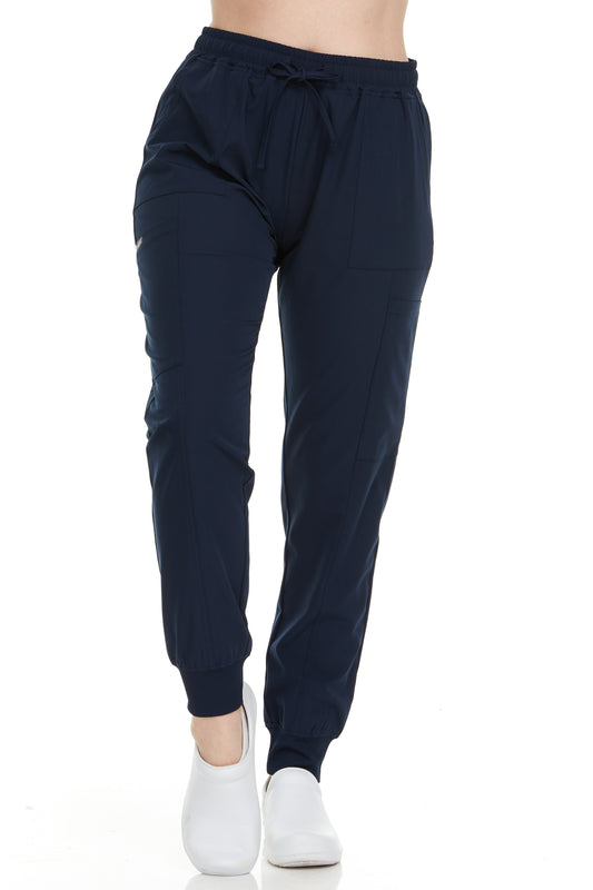 HEAL+WEAR Women’s Cargo Scrub Jogger Pants  – 4-Way Stretch, Elastic Waist, 6 Pockets, Wrinkle-Resistant