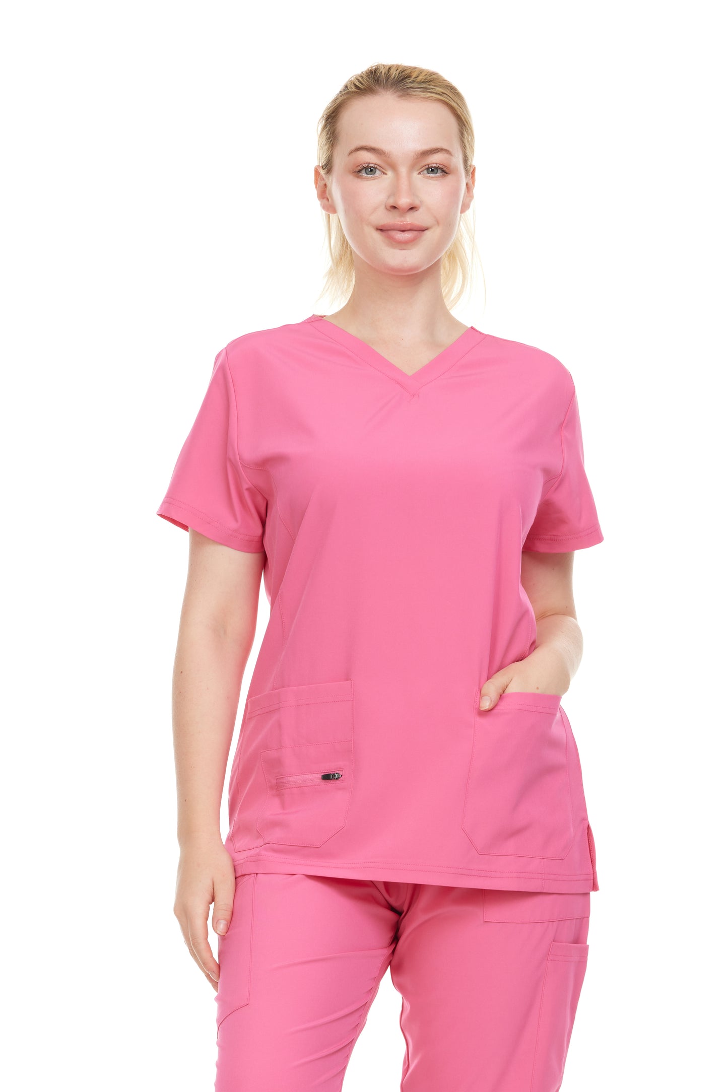 HEAL+WEAR Women's V-Neck Multi– Breathable & Stretchy Surgical Uniforms | Spa Doctor Nursing Clinical Suit | Healthcare & Beauty Salon Workwear | 4-Way Stretch