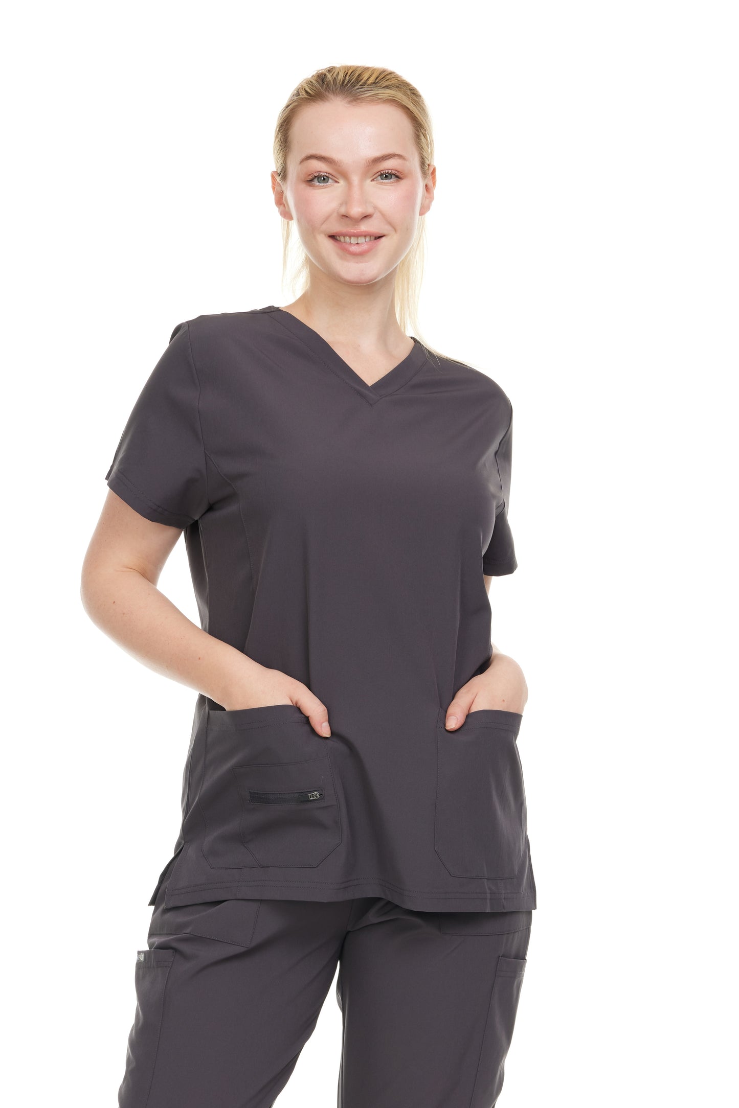 HEAL+WEAR Women's V-Neck Multi– Breathable & Stretchy Surgical Uniforms | Spa Doctor Nursing Clinical Suit | Healthcare & Beauty Salon Workwear | 4-Way Stretch