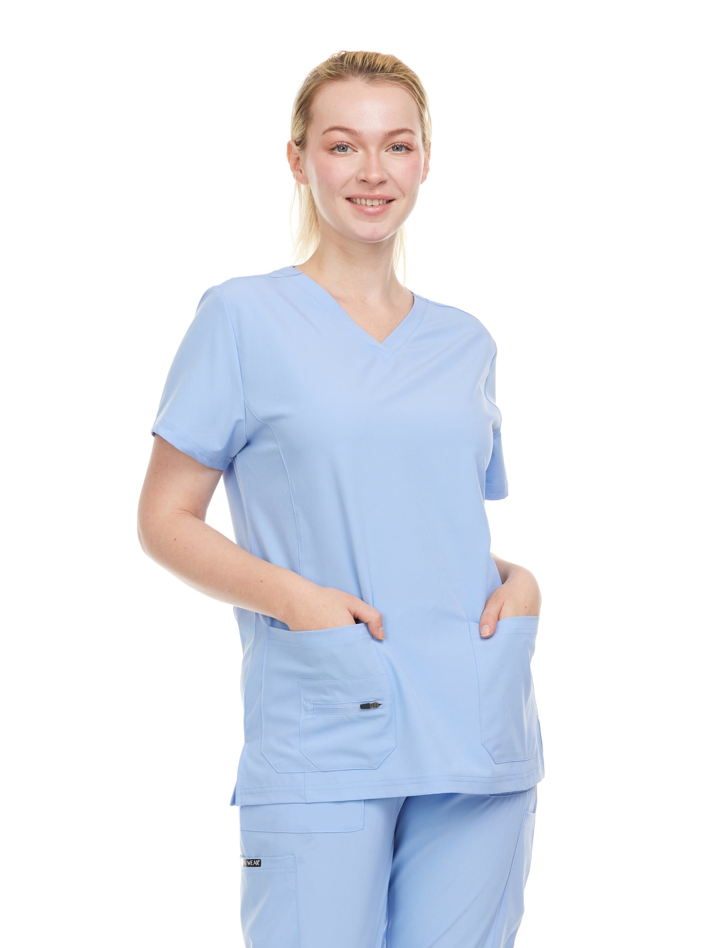 HEAL+WEAR Women's V-Neck Multi– Breathable & Stretchy Surgical Uniforms | Spa Doctor Nursing Clinical Suit | Healthcare & Beauty Salon Workwear | 4-Way Stretch