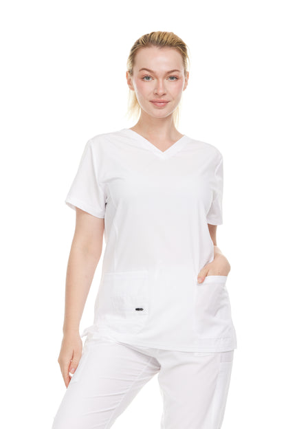 HEAL+WEAR Women's V-Neck Multi– Breathable & Stretchy Surgical Uniforms | Spa Doctor Nursing Clinical Suit | Healthcare & Beauty Salon Workwear | 4-Way Stretch