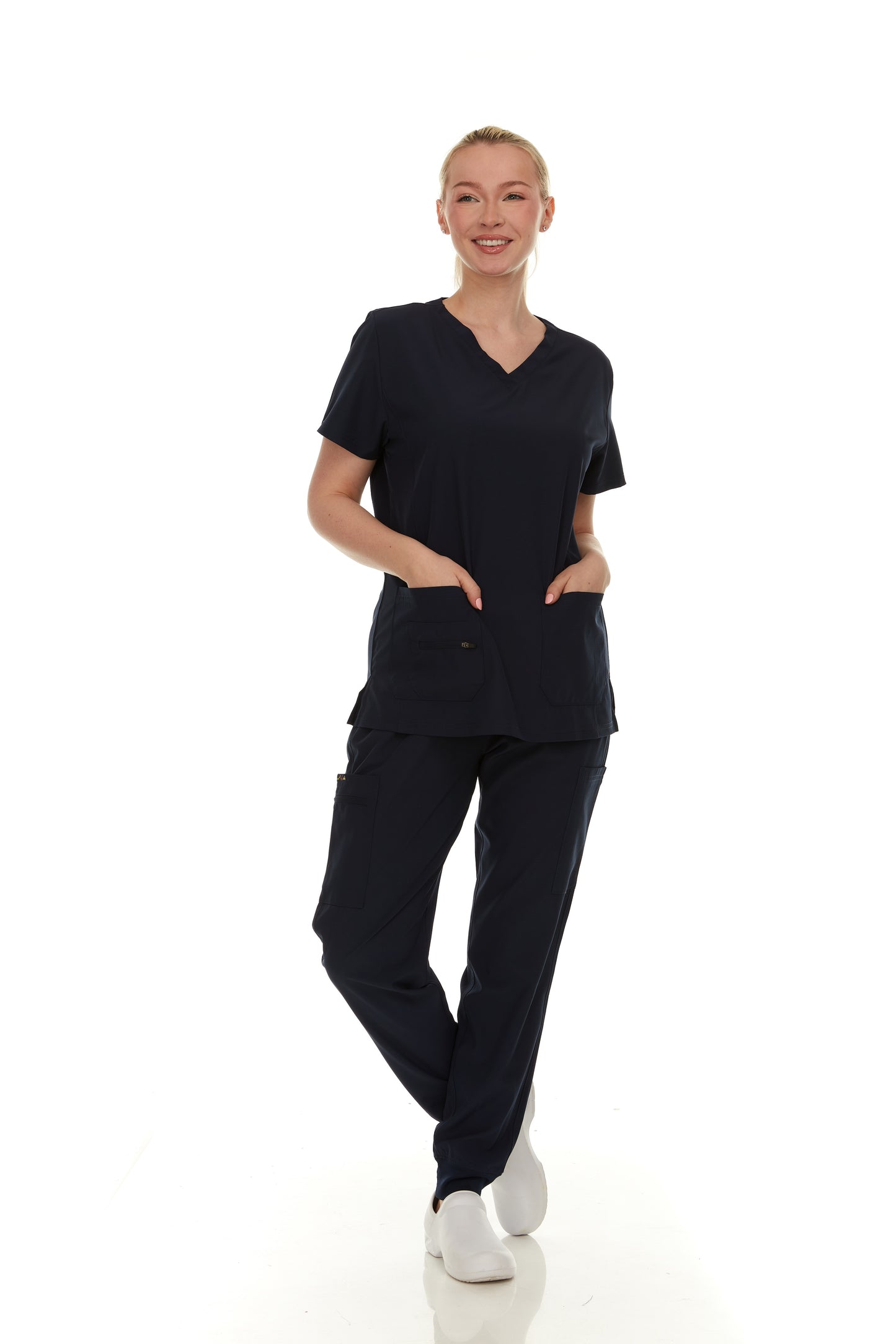 HEAL+WEAR Soft Stretch Scrub Set – 4-Way Stretch - V-Neck Top & Cargo Jogger Pants for Women, Available in Multiple Colors, Lightweight & Wrinkle-Resistant