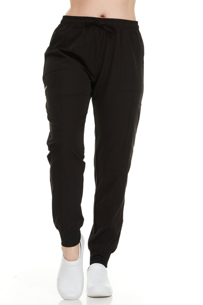 HEAL+WEAR Women’s Cargo Scrub Jogger Pants  – 4-Way Stretch, Elastic Waist, 6 Pockets, Wrinkle-Resistant