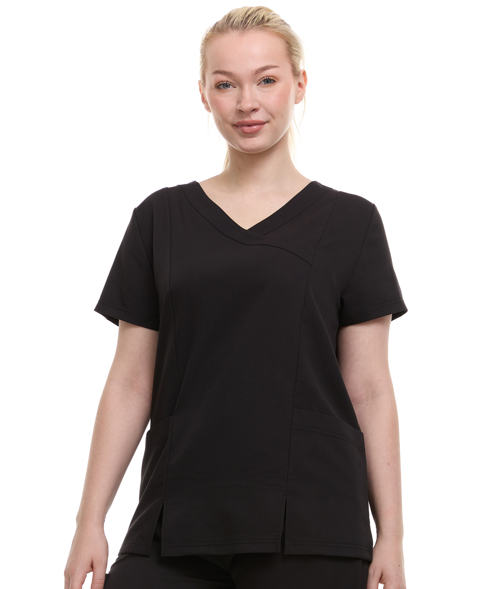 HEAL+WEAR Women's V-Neck Scrub Top – Tailored Fit, Stretch Fabric, Moisture-Wicking – Multiple Colors provied Womenswear Breathabl