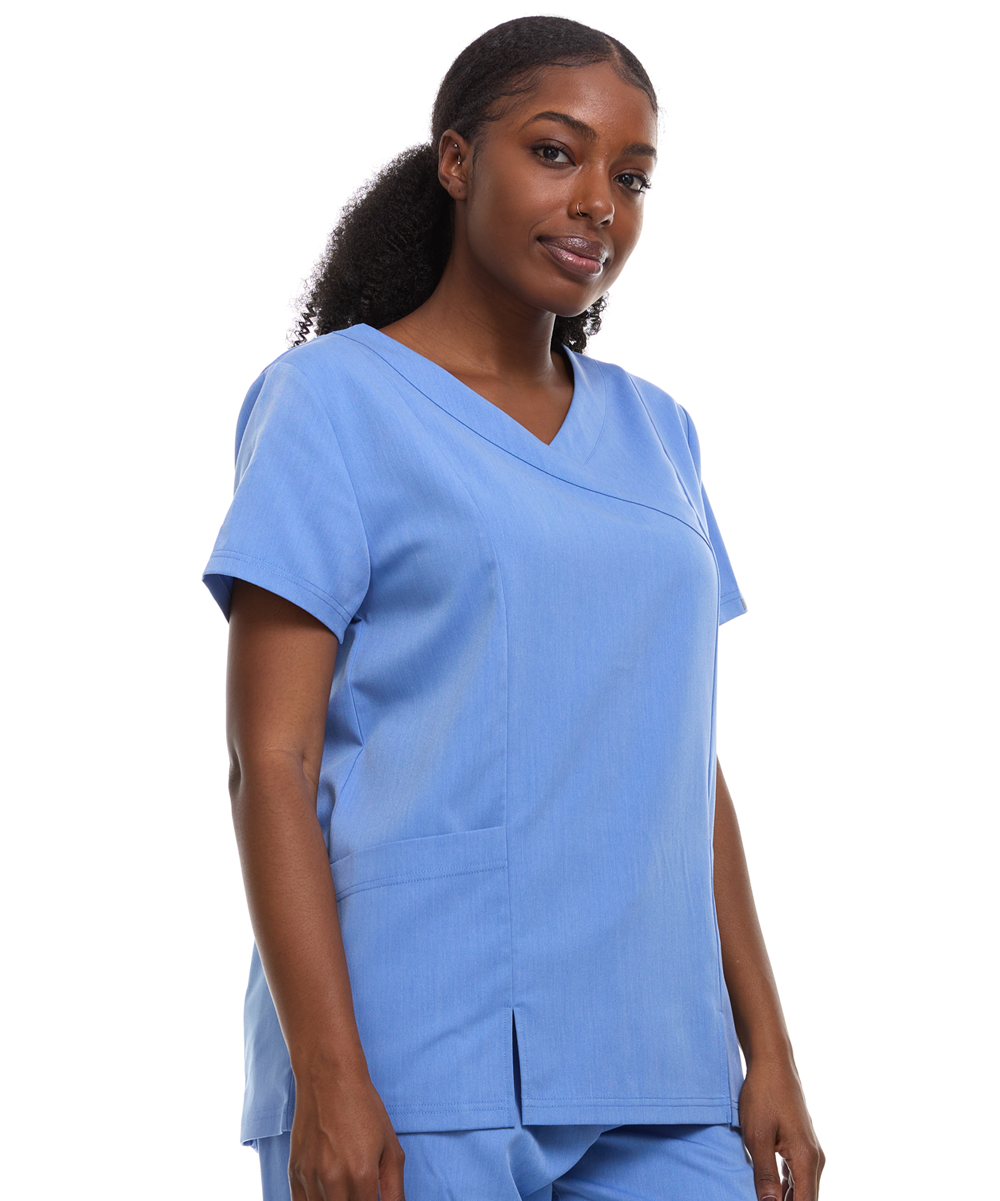 HEAL+WEAR Women's V-Neck Scrub Top – Tailored Fit, Stretch Fabric, Moisture-Wicking – Multiple Colors provied Womenswear Breathabl