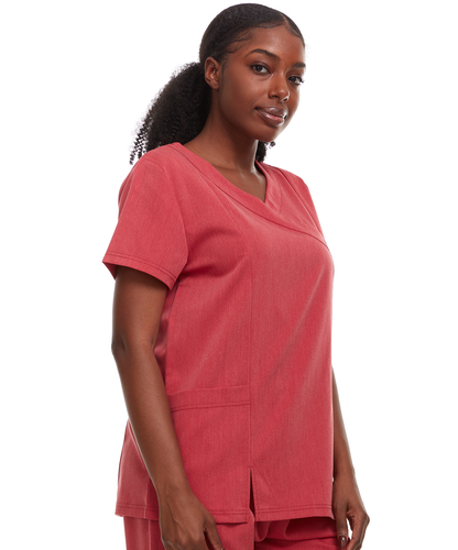 HEAL+WEAR Women's V-Neck Scrub Top – Tailored Fit, Stretch Fabric, Moisture-Wicking – Multiple Colors provied Womenswear Breathabl