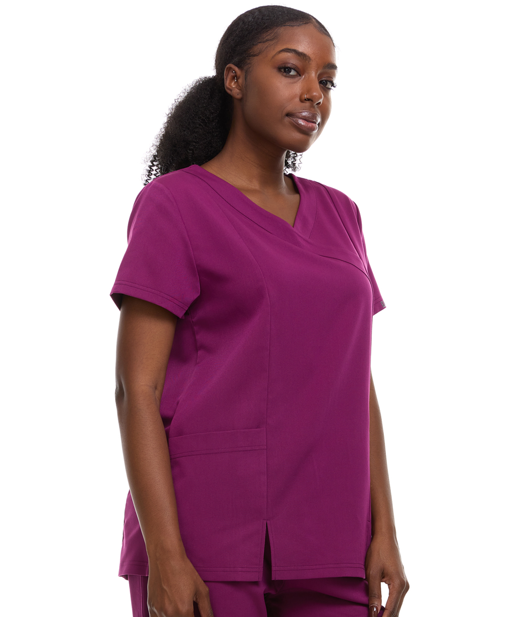 HEAL+WEAR Women's V-Neck Scrub Top – Tailored Fit, Stretch Fabric, Moisture-Wicking – Multiple Colors provied Womenswear Breathabl