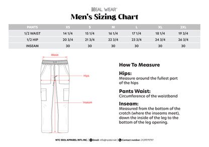 HEAL+WEAR Men's Clinical Scrub Pants with Drawstring Waist & Multiple Pockets – 4-Way Stretch - Modern Straight-Leg Design for Healthcare and Salon Workwear