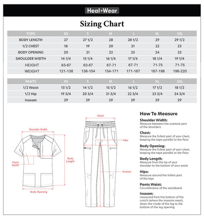 HEAL+WEAR Women’s V-Neck Scrub Top – 4-Way Stretch - Soft Stretch Medical Uniform Shirt with 2 Pockets, Classic Fit Nurse Workwear