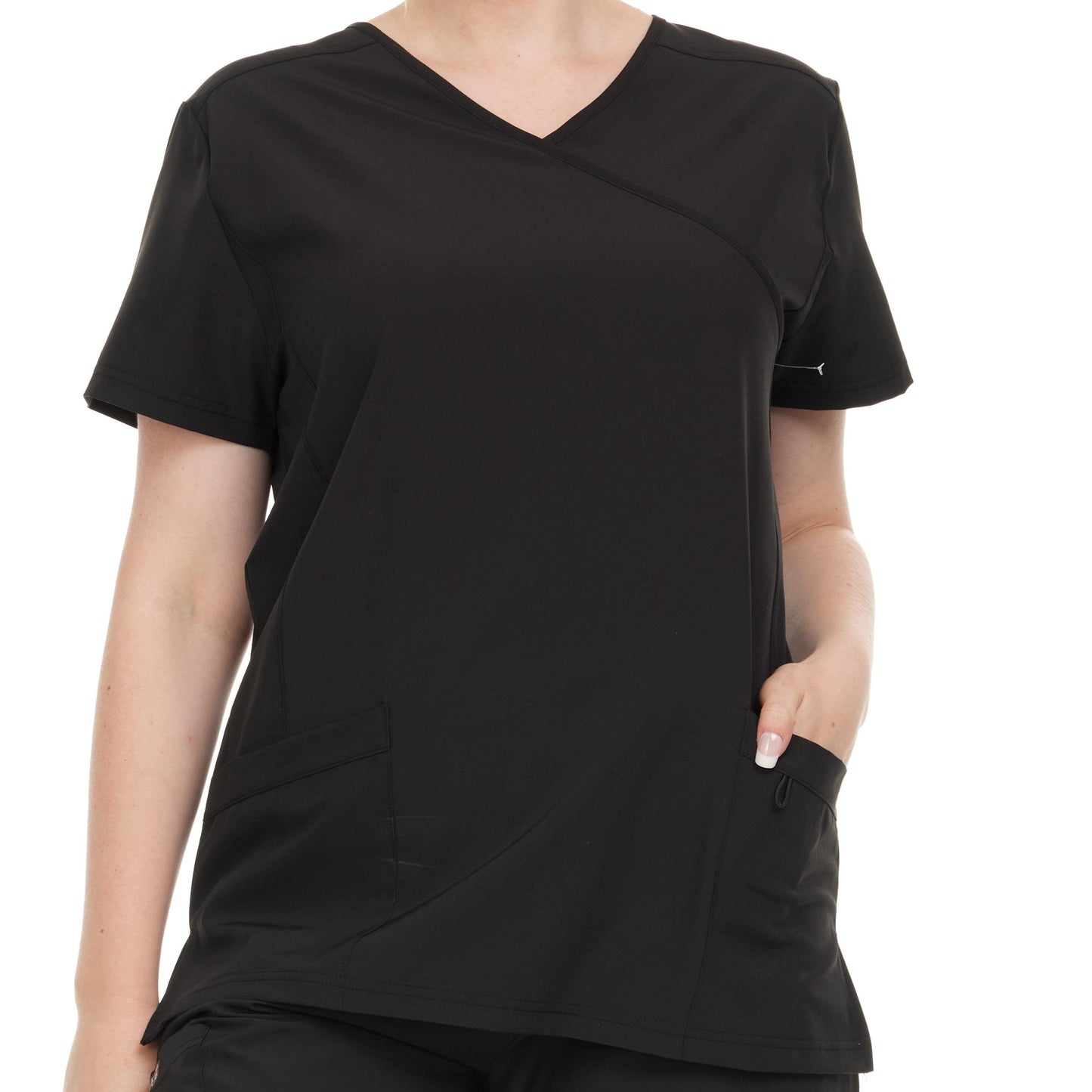 HEAL+WEAR Women’s V-Neck Multi-Pocket Scrub Top | Stretch Comfort Fabric | 4-Way Stretch | Surgical Uniforms | Nurse Beauty Salon Workwear | Clinical Scrubs | Spa Doctor Nursing Clinical Suit