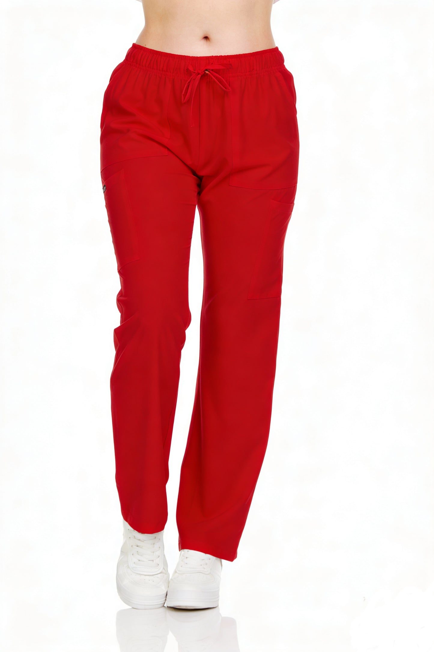 Heal+Wear Women's Straight-Leg Scrub Pants – 4 Pockets, Elastic Drawstring Waist, 4-Way Stretch, Wrinkle-Resistant Uniform Bottoms