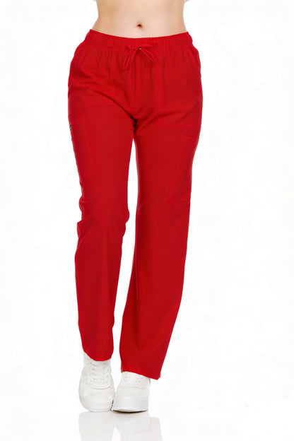 Heal+Wear Women's Straight-Leg Scrub Pants – 4 Pockets, Elastic Drawstring Waist, 4-Way Stretch, Wrinkle-Resistant Uniform Bottoms