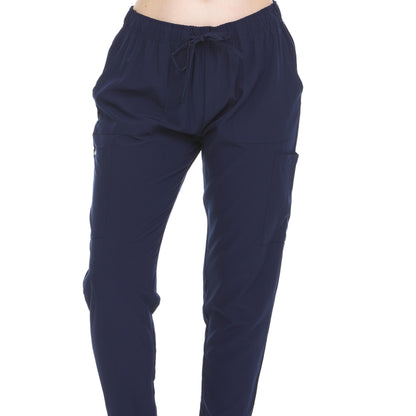 HEAL+WEAR Women’s Tapered Scrub Pants – 4-Way Stretch - Stretch Slim Fit Medical Uniform Bottoms with Pockets, Soft Lightweight Workwear for Nurses & Healthcare