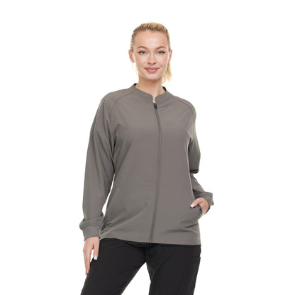 HEAL+WEAR Women's Warm Scrub Jacket with Zip Front and Multiple Pockets|4-Way Stretch Spandex|Comfort Fabric