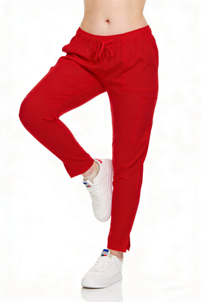 HEAL+WEAR Women’s Tapered Scrub Pants – 4-Way Stretch - Stretch Slim Fit Medical Uniform Bottoms with Pockets, Soft Lightweight Workwear for Nurses & Healthcare