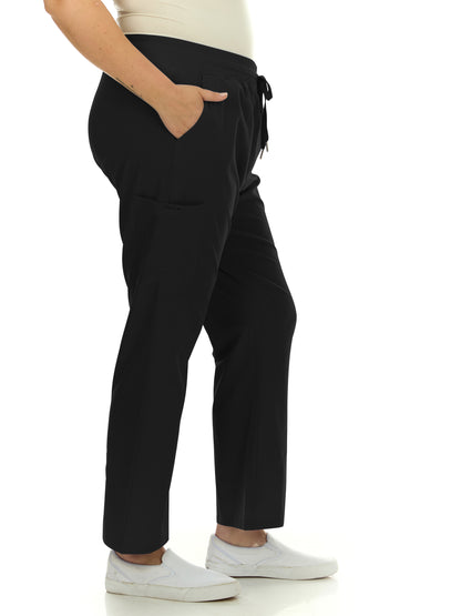 HEAL+WEAR Plus Size Clinical Scrub Pants with Elastic Waistband & Cargo Pockets – 4-Way Stretch - Straight Leg Workwear for Women