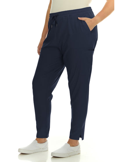 Women's Plus Size Multi-Pocket Straight-Leg Scrub Pants 3 pack