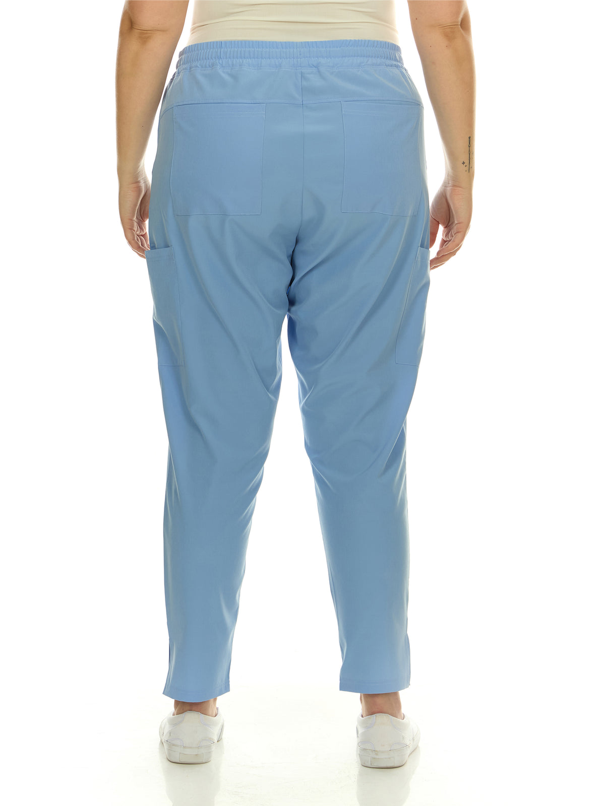 Women's Plus Size Multi-Pocket Straight-Leg Scrub Pants 2-Pack