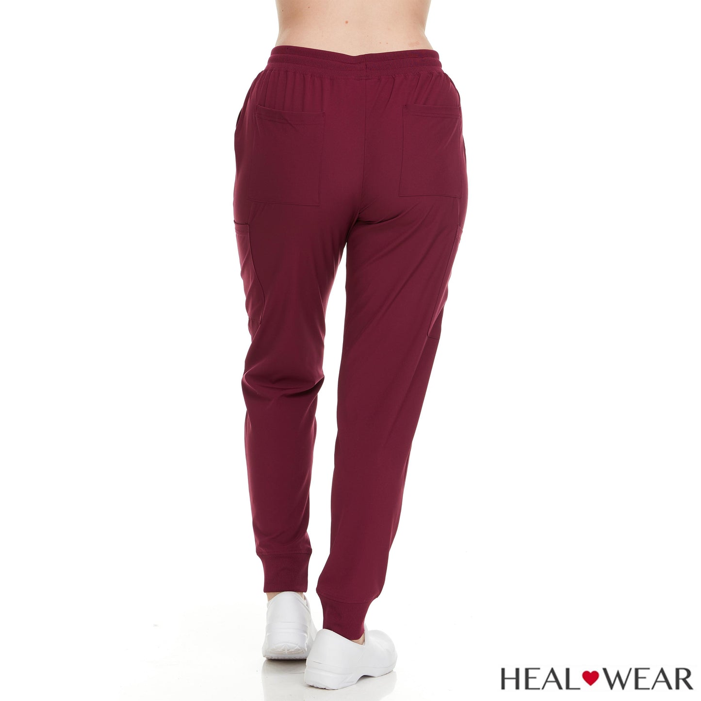 HEAL+WEAR Women's Jogger Scrub Pants - Stretch Waistband Medical Uniform Bottoms with 6 Handy Pockets for Nursing, Spa & Clinical Workwear
