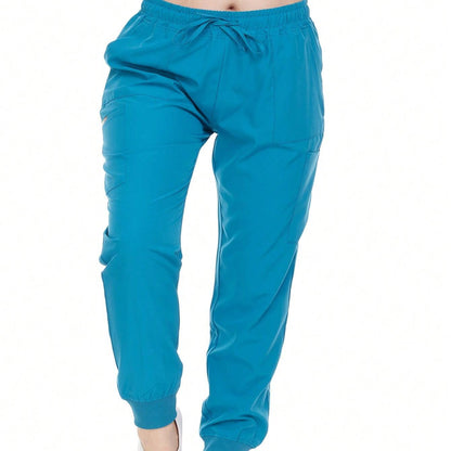HEAL+WEAR Women's Jogger Scrub Pants - Stretch Waistband Medical Uniform Bottoms with 6 Handy Pockets for Nursing, Spa & Clinical Workwear